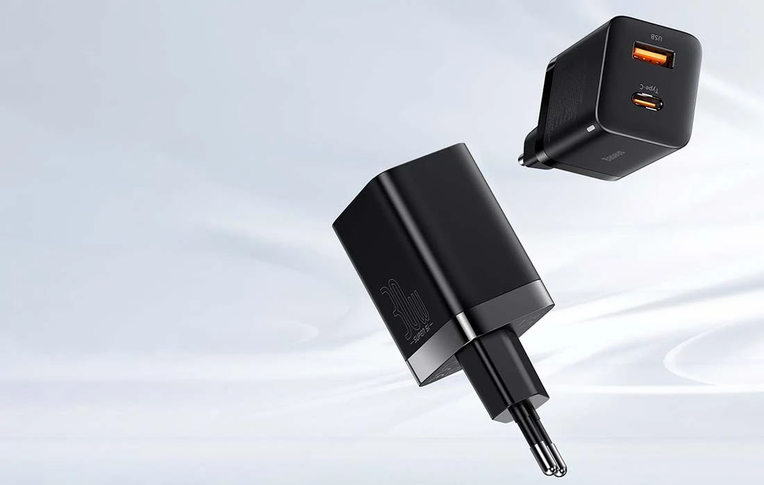Baseus Super Si Pro įkroviklis USB + USB-C 30W - Juodas aprašymas - Prekės nuotrauka Baseus Super Si Pro įkroviklis USB + USB-C 30W - Juodas aprašymas - Prekės nuotrauka