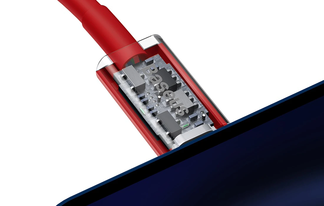 Baseus Superior serijos USB į iPhone laidas, 2.4A, 1m - raudonas aprašymas - Prekės nuotrauka