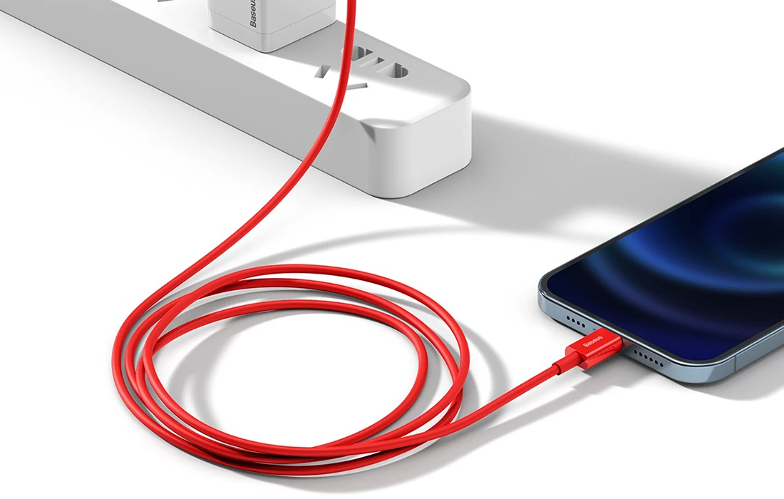 Baseus Superior serijos USB į iPhone laidas, 2.4A, 1m - raudonas aprašymas - Prekės nuotrauka