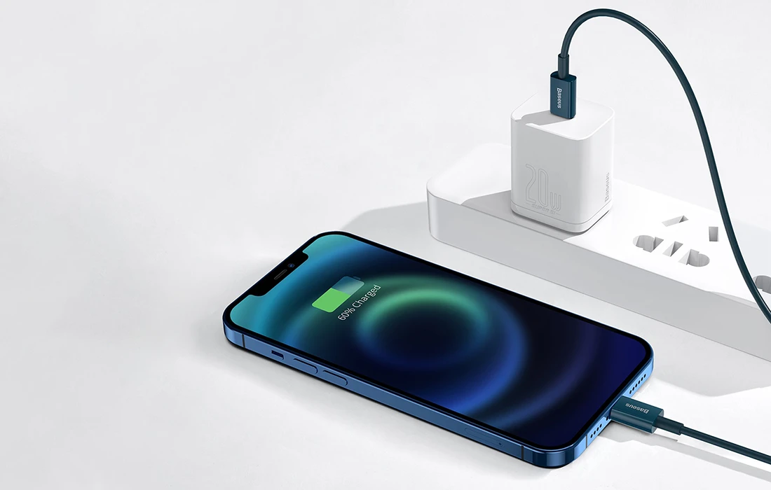 Baseus Geresnis serija Kabelinė USB IP 2.4A 1m (mėlyna) aprašymas - Prekės nuotrauka
