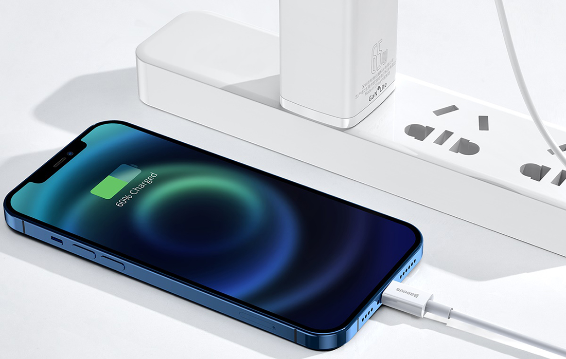 USB kabelis Baseus Superior iš USB į Lightning 2.4A 0.25m baltas CALYS-02 aprašymas - Prekės nuotrauka