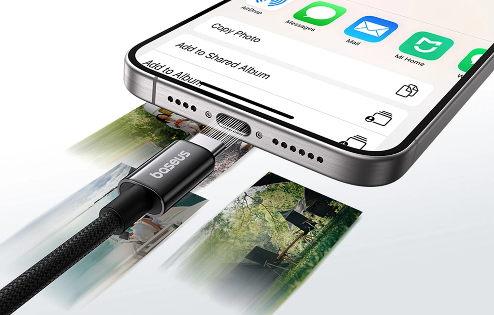 Baseus Tungsten Gold įkrovimo kabelis USB-C į USB-C 100 W 1 m (juodas) aprašymas - Prekės nuotrauka