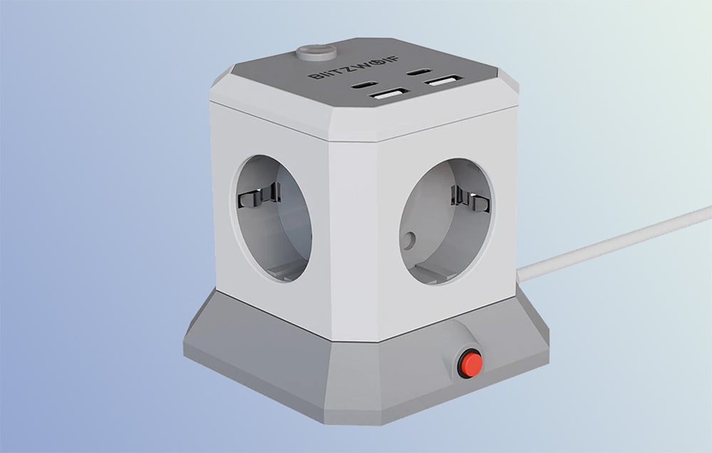 BlitzWolf BW-EC1 4xAC 2xUSB-A 2xUSB-C Extender aprašymas - Prekės nuotrauka BlitzWolf BW-EC1 4xAC 2xUSB-A 2xUSB-C Extender aprašymas - Prekės nuotrauka