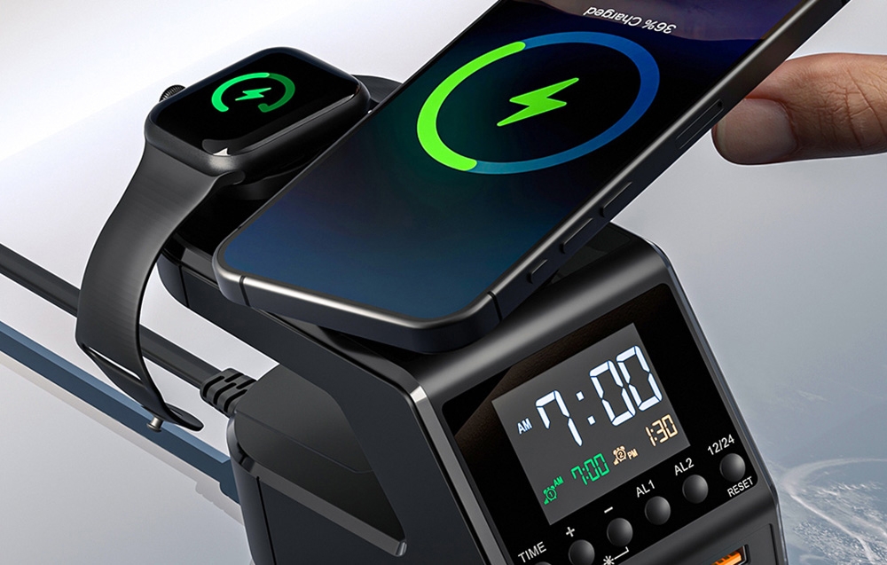 Blitzwolf BW-FW10 žadintuvas su įkrovikliu 2xUSB-A, 4xUSB-C, 240W aprašymas - Prekės nuotrauka