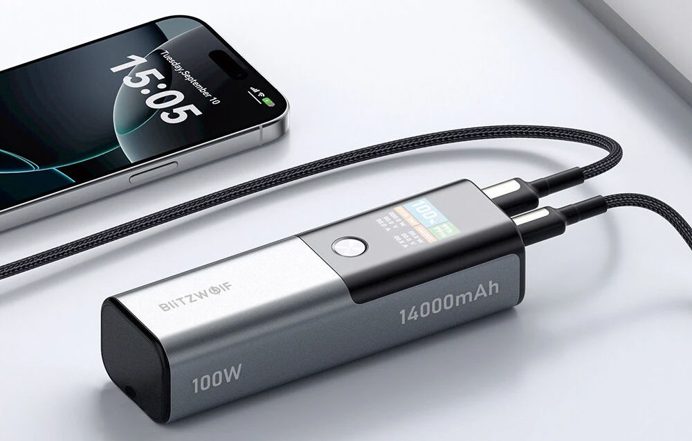 BlitzWolf BW-P23 100W 14,000mAh Power Bank aprašymas - Prekės nuotrauka