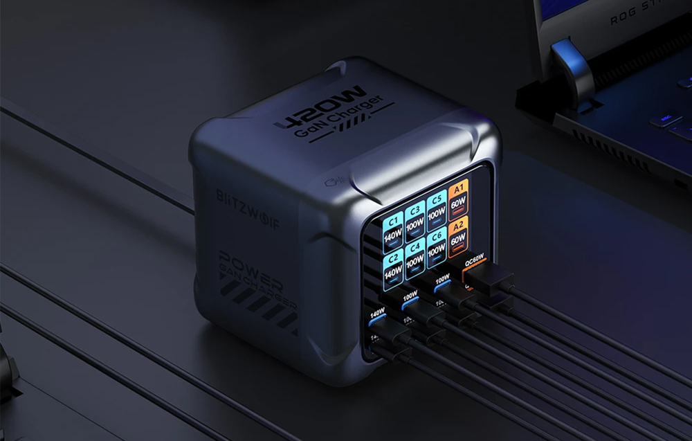 Blitzwolf BW-S33 420W Charger, 8 Ports aprašymas - Prekės nuotrauka