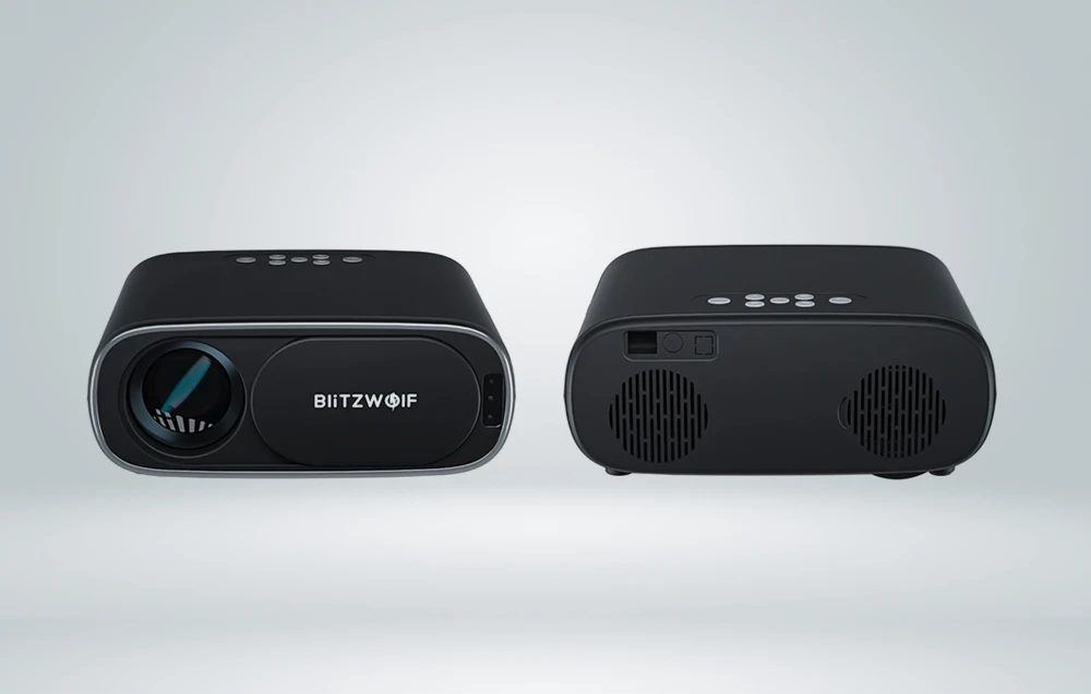 BlitzWolf BW-V4 1080p LED šviestuvas / projektorius, Wi-Fi + Bluetooth (juodas) aprašymas - Prekės nuotrauka