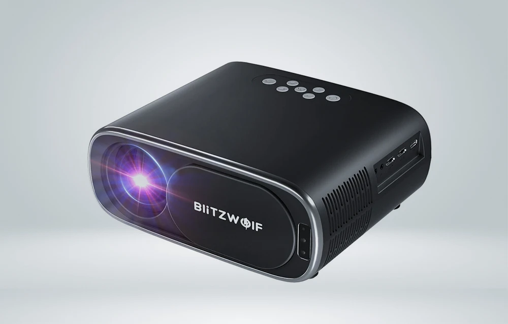 BlitzWolf BW-V4 1080p LED šviestuvas / projektorius, Wi-Fi + Bluetooth (juodas) aprašymas - Prekės nuotrauka