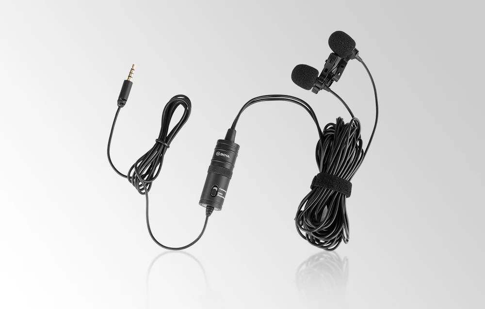 Dvigubas mikrofonas BOYA 3.5mm jungtis, juodas / BY-M1DM / BOYA10002 aprašymas - Prekės nuotrauka Dvigubas mikrofonas BOYA 3.5mm jungtis, juodas / BY-M1DM / BOYA10002 aprašymas - Prekės nuotrauka