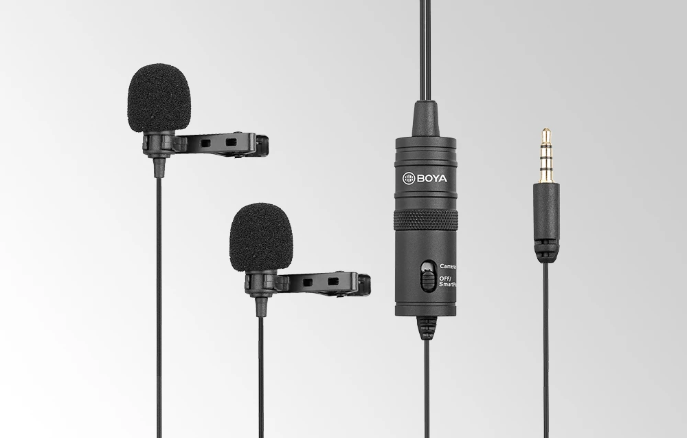 Dvigubas mikrofonas BOYA 3.5mm jungtis, juodas / BY-M1DM / BOYA10002 aprašymas - Prekės nuotrauka Dvigubas mikrofonas BOYA 3.5mm jungtis, juodas / BY-M1DM / BOYA10002 aprašymas - Prekės nuotrauka