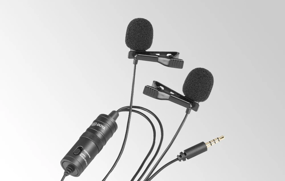 Dvigubas mikrofonas BOYA 3.5mm jungtis, juodas / BY-M1DM / BOYA10002 aprašymas - Prekės nuotrauka Dvigubas mikrofonas BOYA 3.5mm jungtis, juodas / BY-M1DM / BOYA10002 aprašymas - Prekės nuotrauka