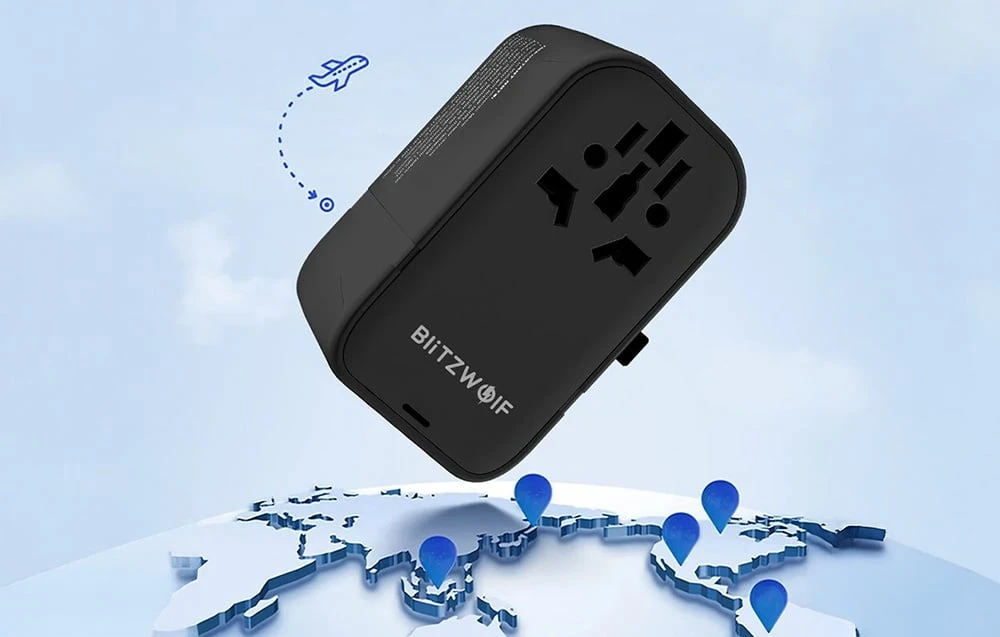Blitzwolf BW-TA3 kelioninis adapteris aprašymas - Prekės nuotrauka Blitzwolf BW-TA3 kelioninis adapteris aprašymas - Prekės nuotrauka