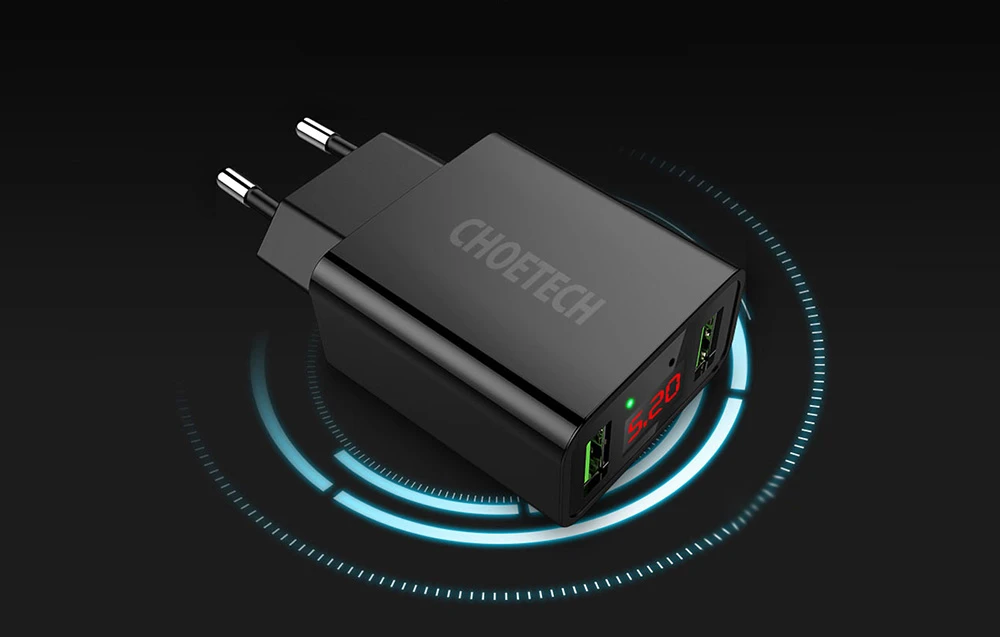 Kroviklis CHOETECH 2xUSB: 11W aprašymas - Prekės nuotrauka Kroviklis CHOETECH 2xUSB: 11W aprašymas - Prekės nuotrauka