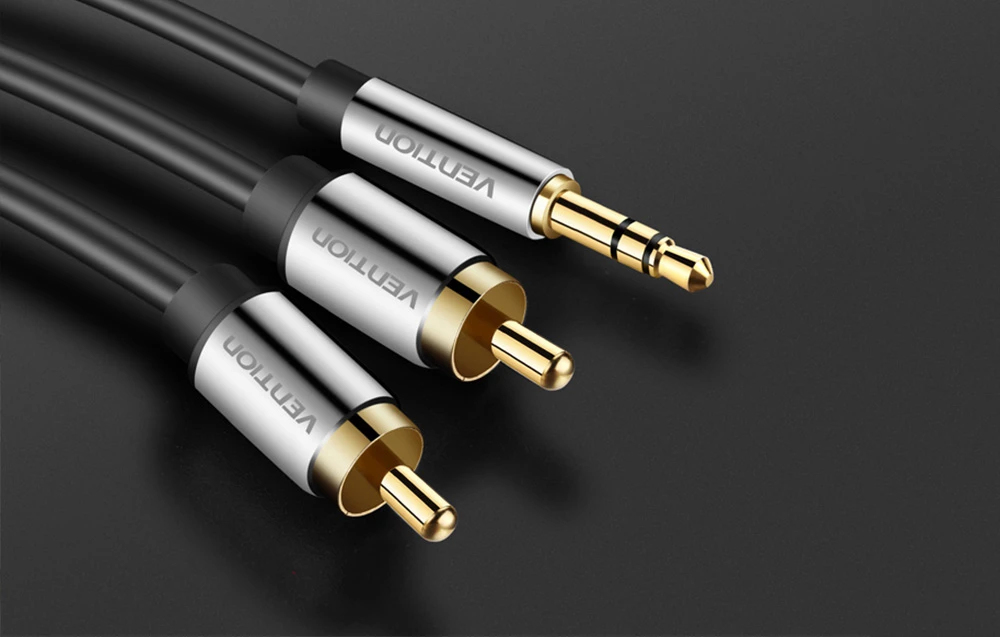Vention audio kabelis 3.5mm - 2x RCA 3m - Juodas aprašymas - Prekės nuotrauka Vention audio kabelis 3.5mm - 2x RCA 3m - Juodas aprašymas - Prekės nuotrauka