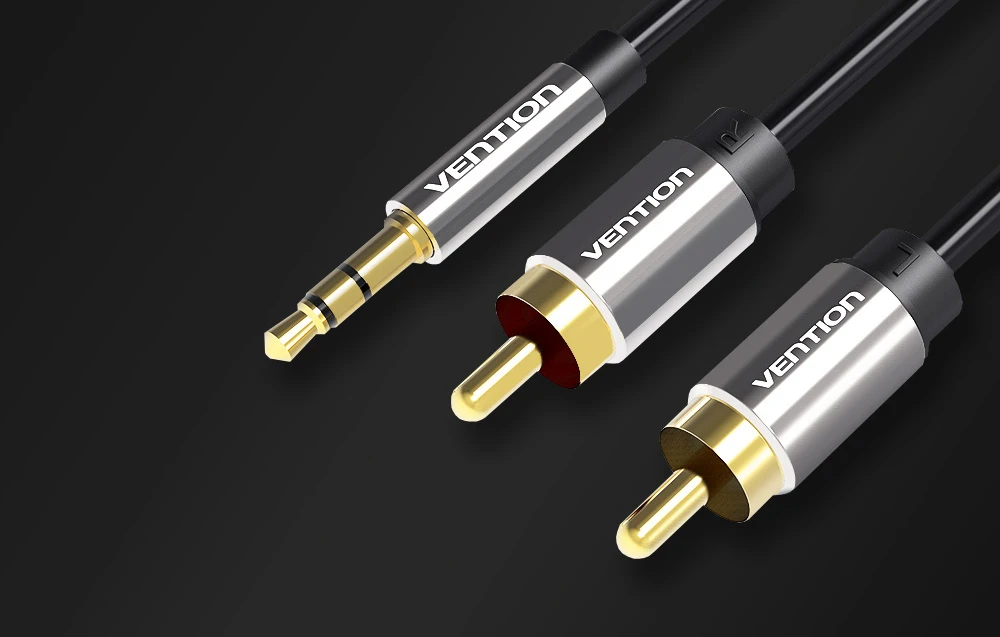 Vention audio kabelis 3.5mm - 2x RCA 3m - Juodas aprašymas - Prekės nuotrauka Vention audio kabelis 3.5mm - 2x RCA 3m - Juodas aprašymas - Prekės nuotrauka