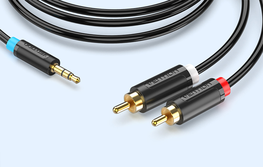 Vention kabelis audio adapteris 3.5mm kištukas - 2x kištukas RCA 8m – Juodas aprašymas - Prekės nuotrauka Vention kabelis audio adapteris 3.5mm kištukas - 2x kištukas RCA 8m – Juodas aprašymas - Prekės nuotrauka