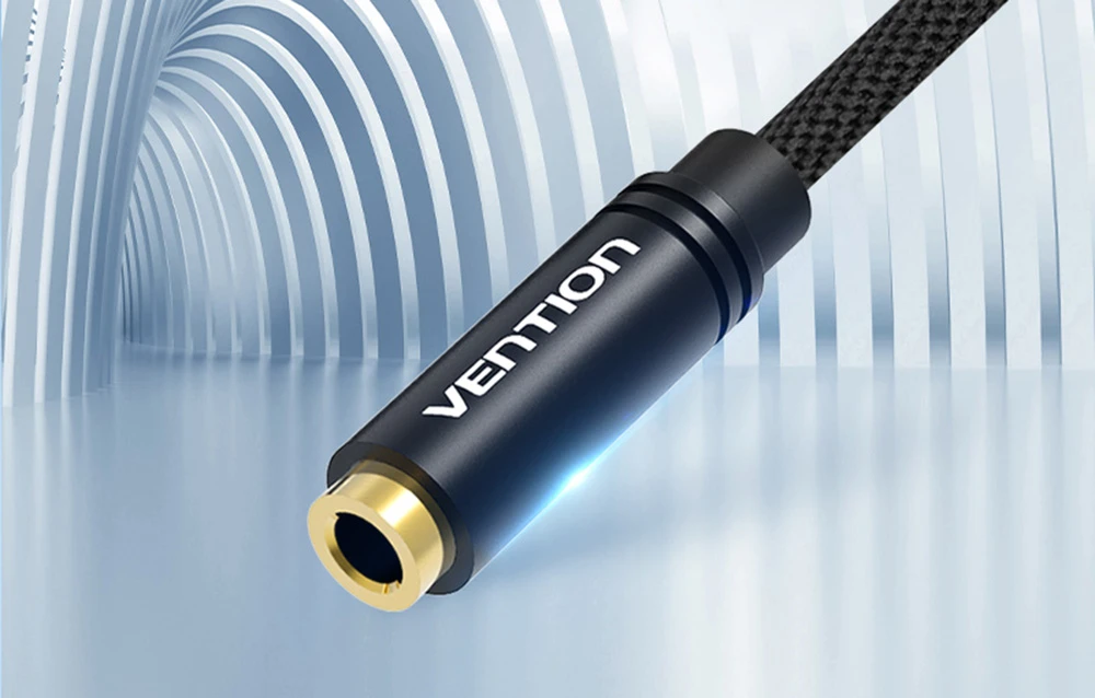 Vention mini AUX 3.5mm - 2x mini AUX 3.5mm 0.6m - Juodas aprašymas - Prekės nuotrauka