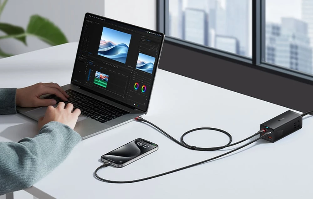 Kabelis Baseus Cafule USB-C į USB-C 100W, 1m, 2 vnt (raudona juoda, pilka juoda) aprašymas - Prekės nuotrauka Kabelis Baseus Cafule USB-C į USB-C 100W, 1m, 2 vnt (raudona juoda, pilka juoda) aprašymas - Prekės nuotrauka