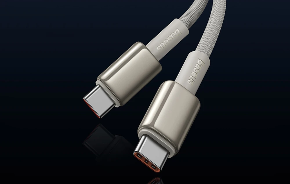 Laidas iš USB-C į USB-C Baseus Tungsten Gold, 100 W, 1 m (auksinis) aprašymas - Prekės nuotrauka