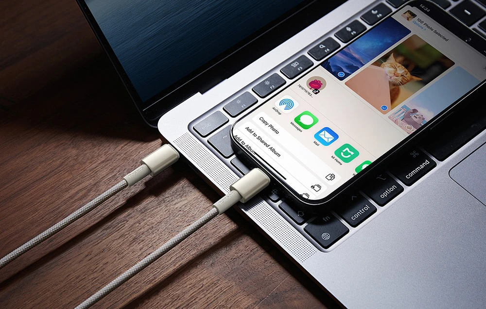 Laidas iš USB-C į USB-C Baseus Tungsten Gold, 100 W, 1 m (auksinis) aprašymas - Prekės nuotrauka