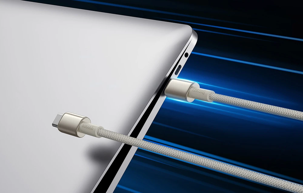 Laidas iš USB-C į USB-C Baseus Tungsten Gold, 100 W, 1 m (auksinis) aprašymas - Prekės nuotrauka