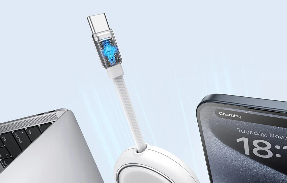 Laidas iš USB-C į USB-C Baseus Free2Draw, PD, 100 W, 1 m (baltas) aprašymas - Prekės nuotrauka Laidas iš USB-C į USB-C Baseus Free2Draw, PD, 100 W, 1 m (baltas) aprašymas - Prekės nuotrauka