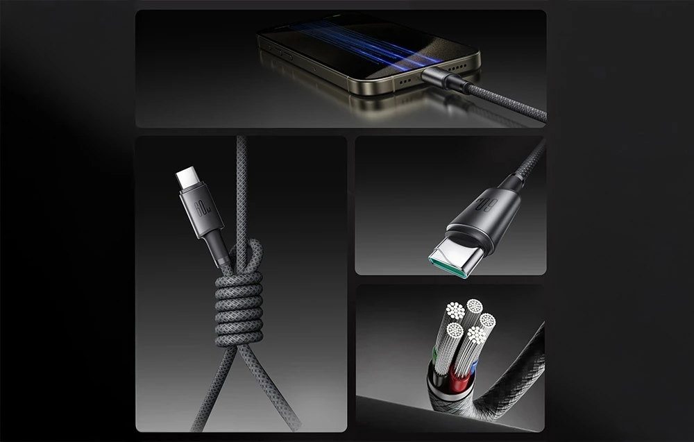 USB kabelis Joyroom SA-50 USB-C to USB-C 60W 1.2m tamsiai pilkas aprašymas - Prekės nuotrauka USB kabelis Joyroom SA-50 USB-C to USB-C 60W 1.2m tamsiai pilkas aprašymas - Prekės nuotrauka