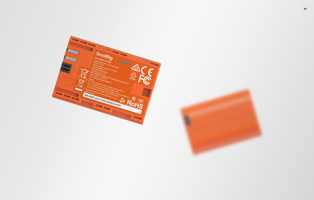 SmallRig 5407 Camera Baterija for Canon LP-E6P Oranžinis aprašymas - Prekės nuotrauka