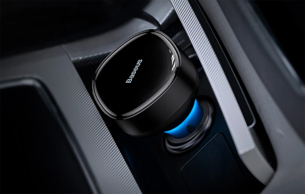 Automobilinis įkroviklis Baseus Enjoyment su kabeliu USB-C, 33W (juodas) aprašymas - Prekės nuotrauka