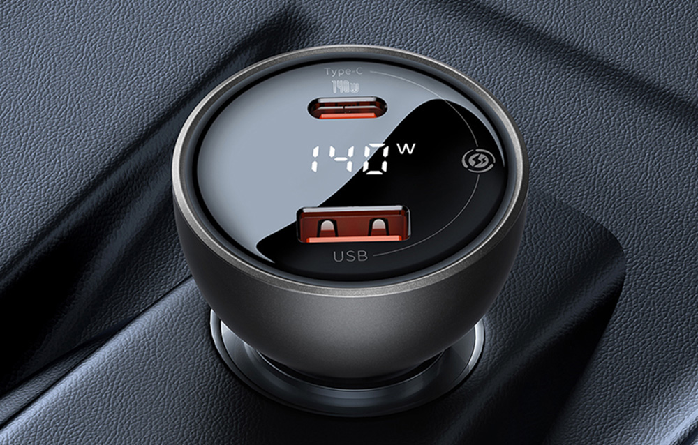 Automobilinis įkroviklis Baseus Superme USB USB-C 140W - juodas aprašymas - Prekės nuotrauka Automobilinis įkroviklis Baseus Superme USB USB-C 140W - juodas aprašymas - Prekės nuotrauka