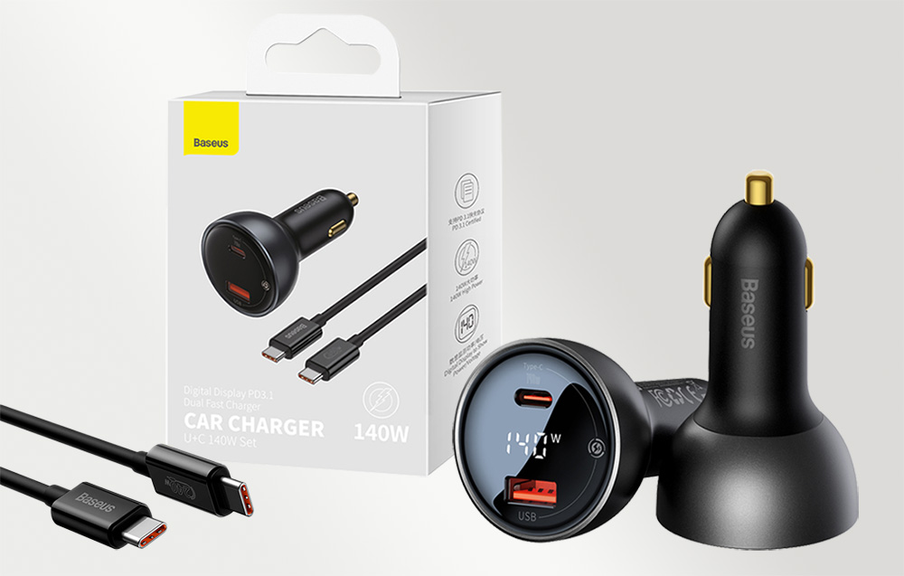 Automobilinis įkroviklis Baseus Superme USB USB-C 140W - juodas aprašymas - Prekės nuotrauka Automobilinis įkroviklis Baseus Superme USB USB-C 140W - juodas aprašymas - Prekės nuotrauka