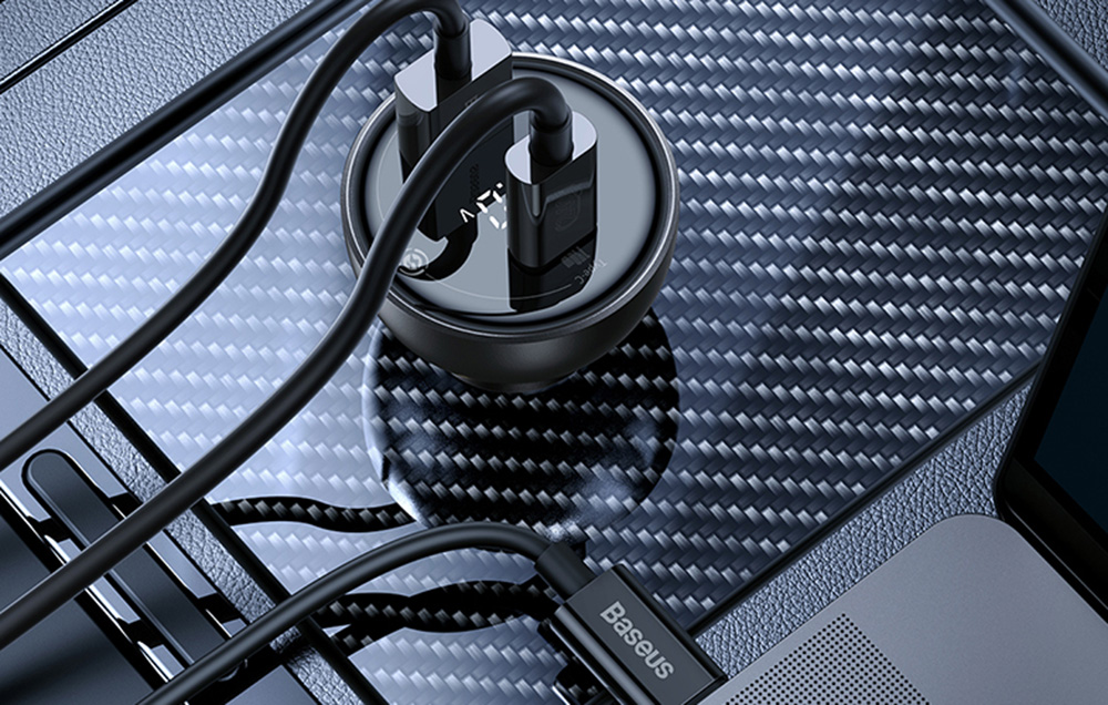 Automobilinis įkroviklis Baseus Superme USB USB-C 140W - juodas aprašymas - Prekės nuotrauka Automobilinis įkroviklis Baseus Superme USB USB-C 140W - juodas aprašymas - Prekės nuotrauka