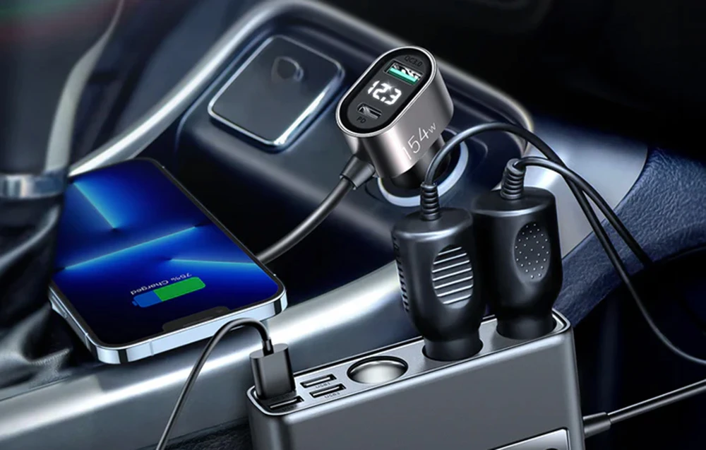 Automobilinis įkroviklis Joyroom 9in1 154W 3x12V, PD USB Type-C, QC3.0 USB-A, 4xUSB-A JR-CL06 aprašymas - Prekės nuotrauka Automobilinis įkroviklis Joyroom 9in1 154W 3x12V, PD USB Type-C, QC3.0 USB-A, 4xUSB-A JR-CL06 aprašymas - Prekės nuotrauka