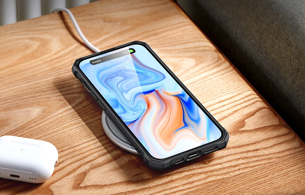 Dėklas ESR Air Armor, skirtas iPhone 15 Plus, Magsafe (juodas) aprašymas - Prekės nuotrauka