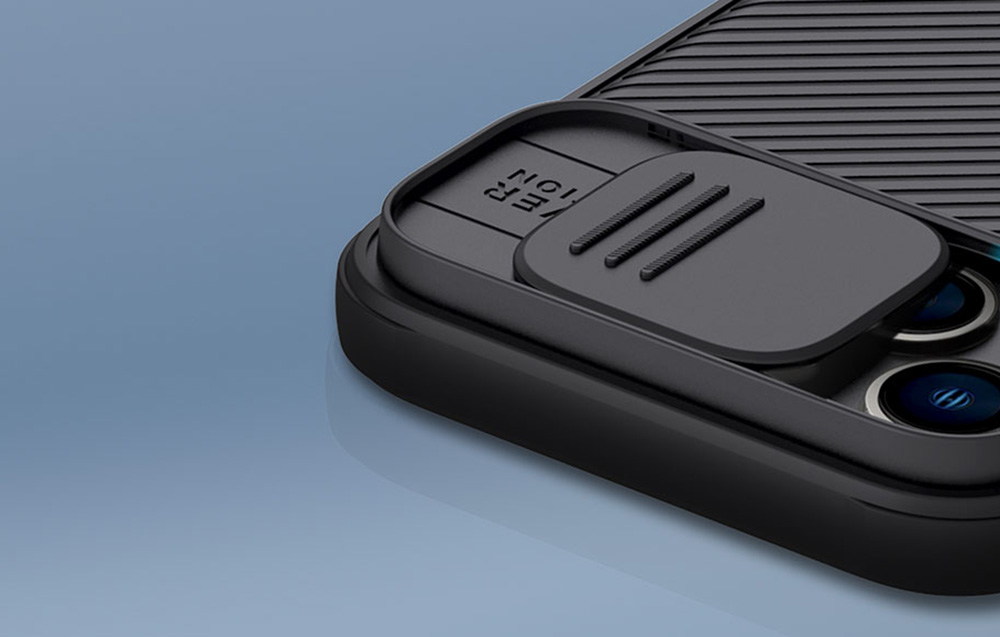 Nillkin CamShield Pro dėklas, skirtas Apple iPhone 14 (juodas) aprašymas - Prekės nuotrauka