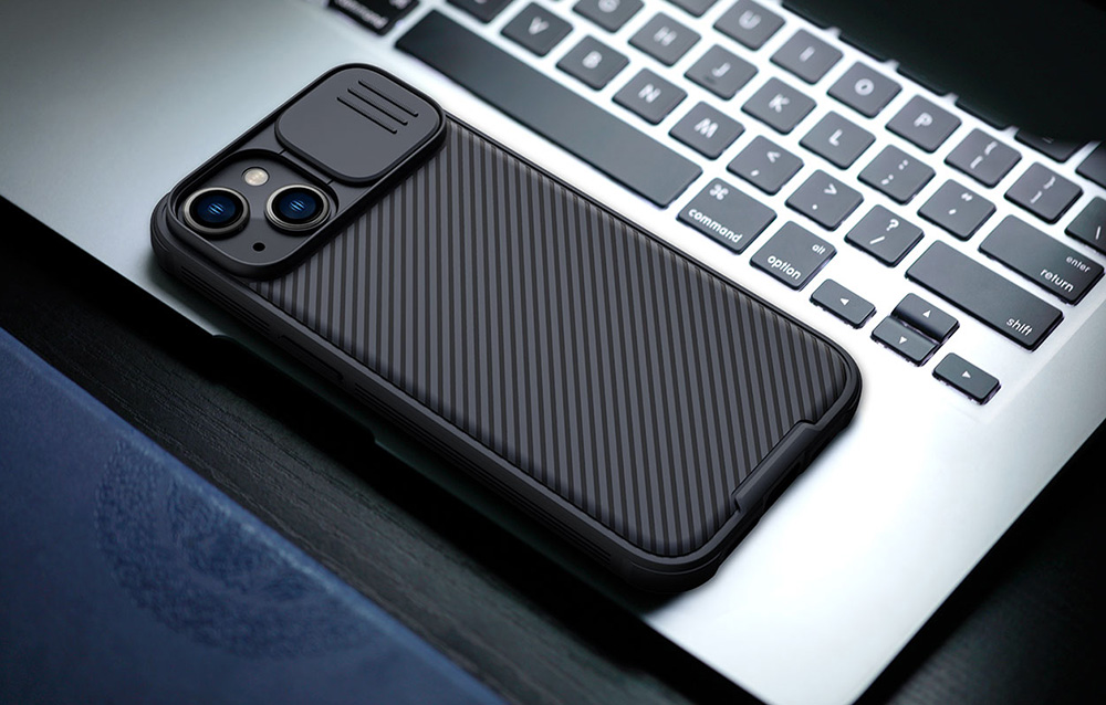 Nillkin CamShield Pro dėklas, skirtas Apple iPhone 14 (juodas) aprašymas - Prekės nuotrauka