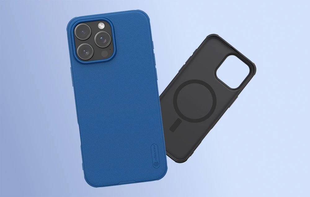 Nillkin Super Frosted Shield Pro Magnetic Apple iPhone 16 Pro – dėklas telefonui mėlynos spalvos aprašymas - Prekės nuotrauka