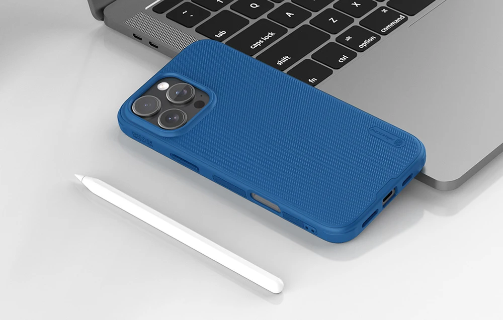 Nillkin Super Frosted Shield Pro Magnetic Apple iPhone 16 Pro – dėklas telefonui mėlynos spalvos aprašymas - Prekės nuotrauka