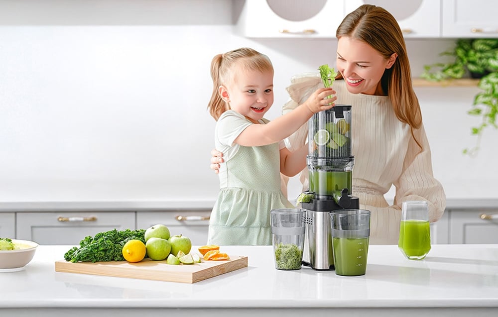 Sulčiaspaudė Amzchef CE-ZM1902M-SV Slow Juicer (Sidabrinis) aprašymas - Prekės nuotrauka