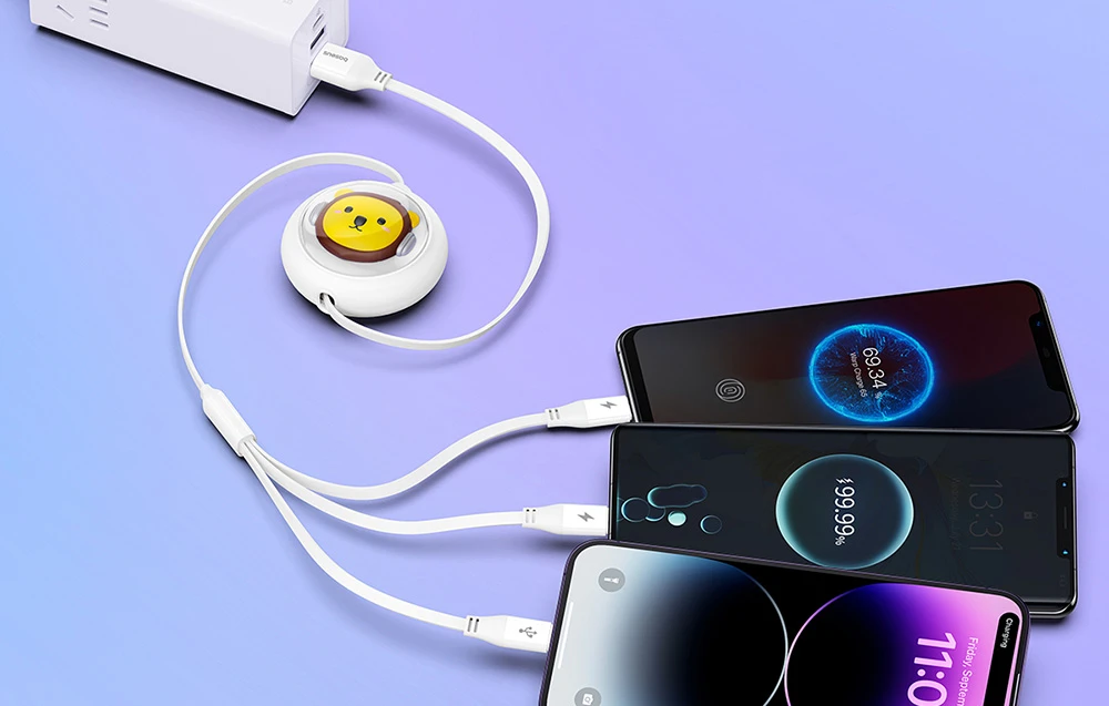 Baseus Įkrovimo kabelis 3in1 USB - USB-C USB-M Lightning 3.5A 1.1m - baltas aprašymas - Prekės nuotrauka Baseus Įkrovimo kabelis 3in1 USB - USB-C USB-M Lightning 3.5A 1.1m - baltas aprašymas - Prekės nuotrauka