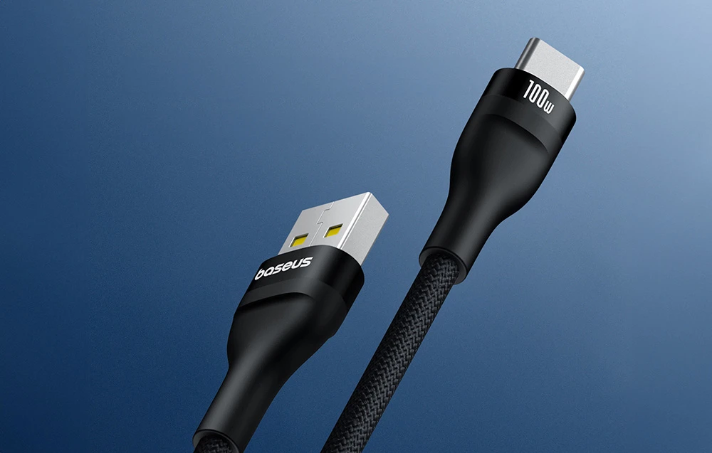 Įkrovimo kabelis Baseus Flash 2 USB į USB-C 100W, 2m (juodas) aprašymas - Prekės nuotrauka Įkrovimo kabelis Baseus Flash 2 USB į USB-C 100W, 2m (juodas) aprašymas - Prekės nuotrauka