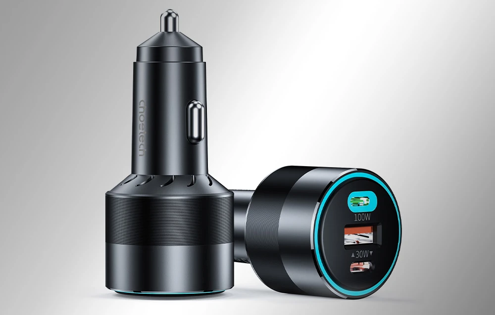 Choetech TC0011 automobilinis įkroviklis 130W 2x USB C 1x USB A - juodas aprašymas - Prekės nuotrauka
