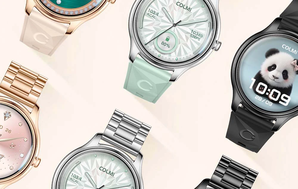 Išmanusis laikrodis COLMI L28 Smart Watch (juodas silicone + juodas leather strap) aprašymas - Prekės nuotrauka