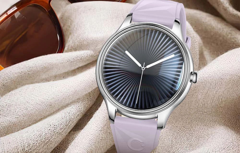 Išmanusis laikrodis COLMI L28 Smart Watch (sidabrinis-violetinė + violetinė leather strap) aprašymas - Prekės nuotrauka