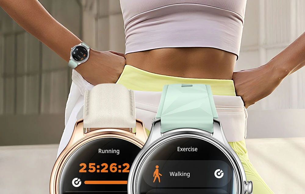 Išmanusis laikrodis COLMI L28 Smart Watch (Sidabrinis-violetinė + sidabrinis steel strap) aprašymas - Prekės nuotrauka
