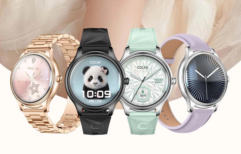 Išmanusis laikrodis COLMI L28 Smart Watch (Sidabrinis-violetinė + sidabrinis steel strap) aprašymas - Prekės nuotrauka