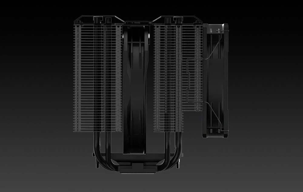 „Cooler Master“ | „MasterAir MA824 Stealth“ aušintuvas aprašymas - Prekės nuotrauka „Cooler Master“ | „MasterAir MA824 Stealth“ aušintuvas aprašymas - Prekės nuotrauka