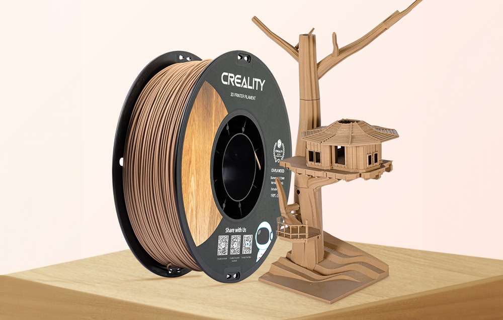 CR-PLA Wood Filament Creality (balta pušis) aprašymas - Prekės nuotrauka