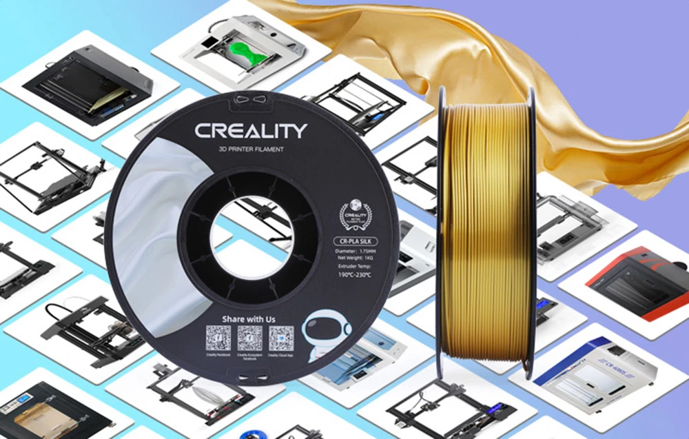 Creality CR-PLA Silk - 1.75mm - 1kg - Auksinis aprašymas - Prekės nuotrauka