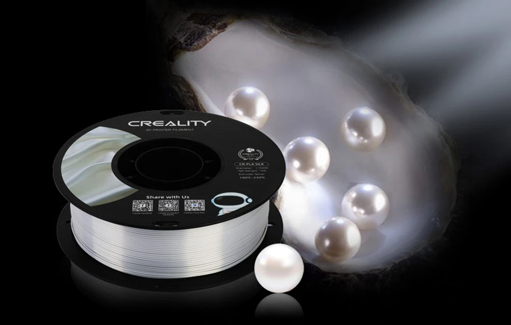 Creality CR-PLA Silk - 1.75mm - 1kg - Sidabrinis aprašymas - Prekės nuotrauka